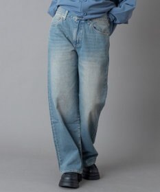 WEGO 【ユニセックス着用ITEM/ウエスト調整可】ストレートデニムパンツ