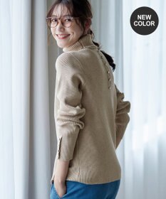 Tiaclasse 【洗える】タートルボタンニットトップス