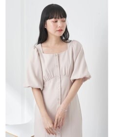 earth music&ecology フロントボタン裾フレアワンピース