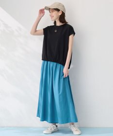 ANY L 【洗濯機可/UVケア】シルケットスムースドロストＴシャツ