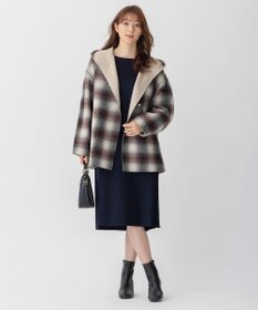 自由区 【リバーシブル】ウールリバー フード付きショートコート