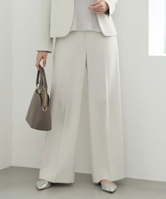 自由区 【カタログ掲載】トリアセダブルクロスワイドストレート パンツ ベージュ