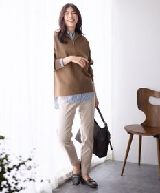 ANY スウェットライクハーフジップニット