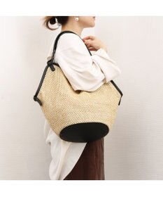 UNBILLION カシュカシュ cachecache / フェイクレザーショルダーバッグ付雑材風トート