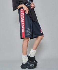 WEGO 【ユニセックス着用ITEM/ウエストゴム/MLサイズ展開】メッシュライングラフィックショーツ