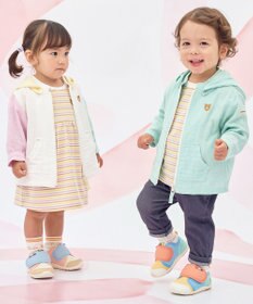 MIKI HOUSE HOT BISCUITS 【80-120cm】二重織ガーゼ素材 パーカ