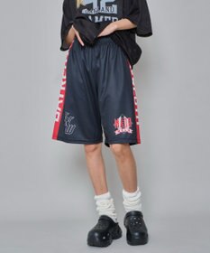 WEGO 【ユニセックス着用ITEM/ウエストゴム/MLサイズ展開】メッシュライングラフィックショーツ