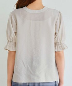 Tiaclasse 【洗える】シアーシャーリング2WAYブラウス