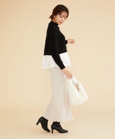 Feroux 【洗える】ラッフルレイヤード ニット