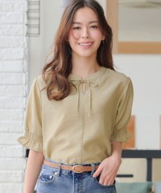 Tiaclasse 【洗える】シアーシャーリング2WAYブラウス