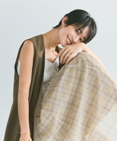 自由区 【洗える】グレンチェック ロングジレ