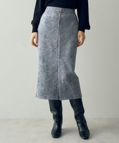 YECCA VECCA フラワー柄フェイクスエードスカート