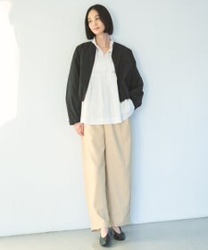 UNFILO コットンブロード フリルネックシャツ