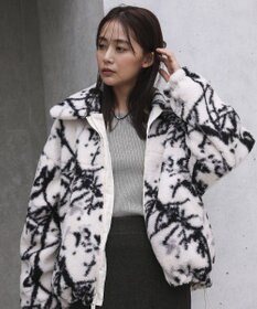 Green Parks リバーシブルプリント柄ボアブルゾン