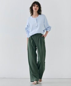 BEIGE， 【洗える】LAURA / クルーネックボタンニットトップス