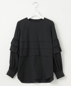 自由区 L 【洗える】タイプライターデザイン ブラウス