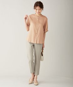 J.PRESS LADIES S 【シワになりにくい】コットンフィッティーシャーク テーパードパンツ