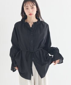 earth music&ecology 【イージーケア】TRキュプラダブルボタンフリルシャツ