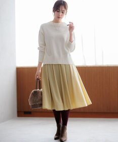 組曲 コットンカシミヤ混 クルーネックニット