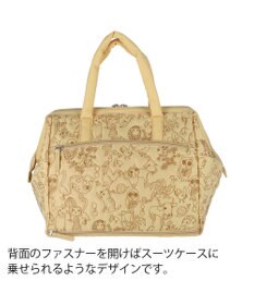 tsumori chisato CARRY 森のどうぶつ刺繍 ボストンバッグ キャリーオンバッグ 口金で大きく開く