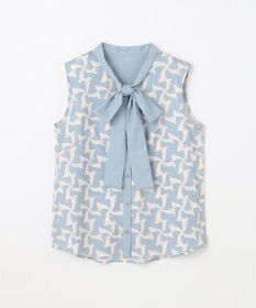 GRACE CONTINENTAL リボンプリントノースリーブトップ