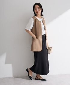 Green Parks クルーネック多釦ジレ