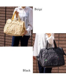 tsumori chisato CARRY 森のどうぶつ刺繍 ボストンバッグ キャリーオンバッグ 口金で大きく開く