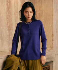 ICB 【洗える】 エクストラファインメリノ ヘンリーネックプルオーバー