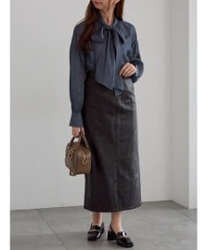 Te chichi クラックレザーライクナロースカート