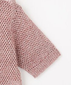 自由区 【洗える】カラーミックスメッシュリネン ニット