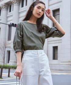 23区 L 【洗える】スラブツイルストレッチ ワイド パンツ