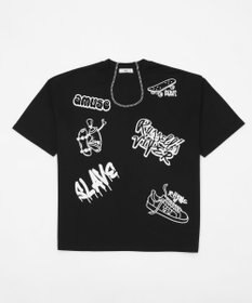 WEGO アクセ付きラフガキグラフィックT（SS）