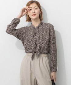 23区 【洗える】モダンジオメトリックプリント ブラウス