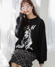 WEGO グラフィックBIGニットプルオーバー