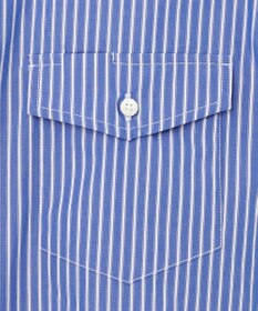 J.PRESS MEN ポプリンマルチストライプ バンドカラーシャツ