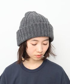 WHITE MAILS 【UNISEX】WOOL PAPER DOUBLE KNIT リブビーニー