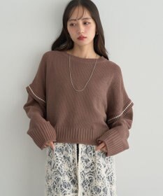 earth music&ecology 【洗濯機洗い可 / 選べる丈】アンチピリングC/A選べる丈配色ニット