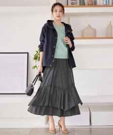 Tiaclasse 【洗える】ギャザーフリルティアードスカート