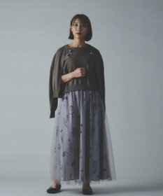 muuc 【植物の影絵プリント】チュールレイヤースカート