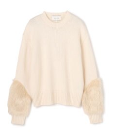 BEIGE， 【洗える・VERY NaVY12月号掲載】CHESTER / フェイクファークルーネックニット