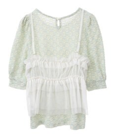 earth music&ecology ＳＥＴ２点フラワープルオーバー＋チュールビスチェ