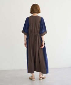 YECCA VECCA 配色デザインシャツワンピース