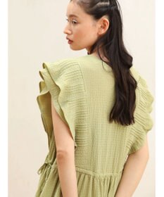 Green Parks ■ＥＳＣＡＲ　ピンタックフレアスリーブワンピース