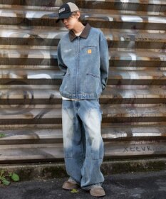 WEGO 【ユニセックス着用ITEM/MLサイズ展開】ワーカーズZIPデニムジャケット