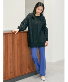 AMERICAN HOLIC バイカラー片畦ニットチュニック