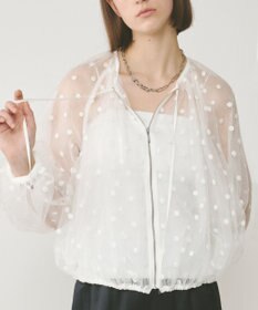 GRACE CONTINENTAL チュールノーカラーブルゾン