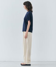 BEIGE， 【洗える】STOCK / オーガニックコットン半袖ギャザートップス