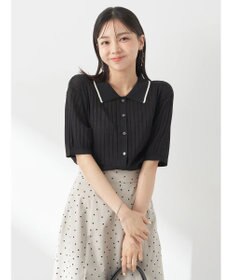 earth music&ecology ラインポロニットカーディガン