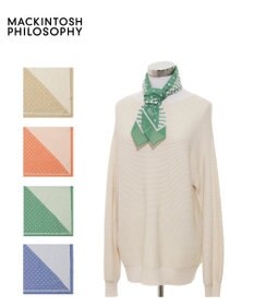 MOONBAT 【洗える/日本製】MACKINTOSH PHILOSOPHY チェックロゴ コットンスカーフ 65cm×65cm