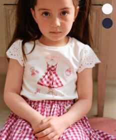 ANY KIDS ドレス アップリケ Tシャツ